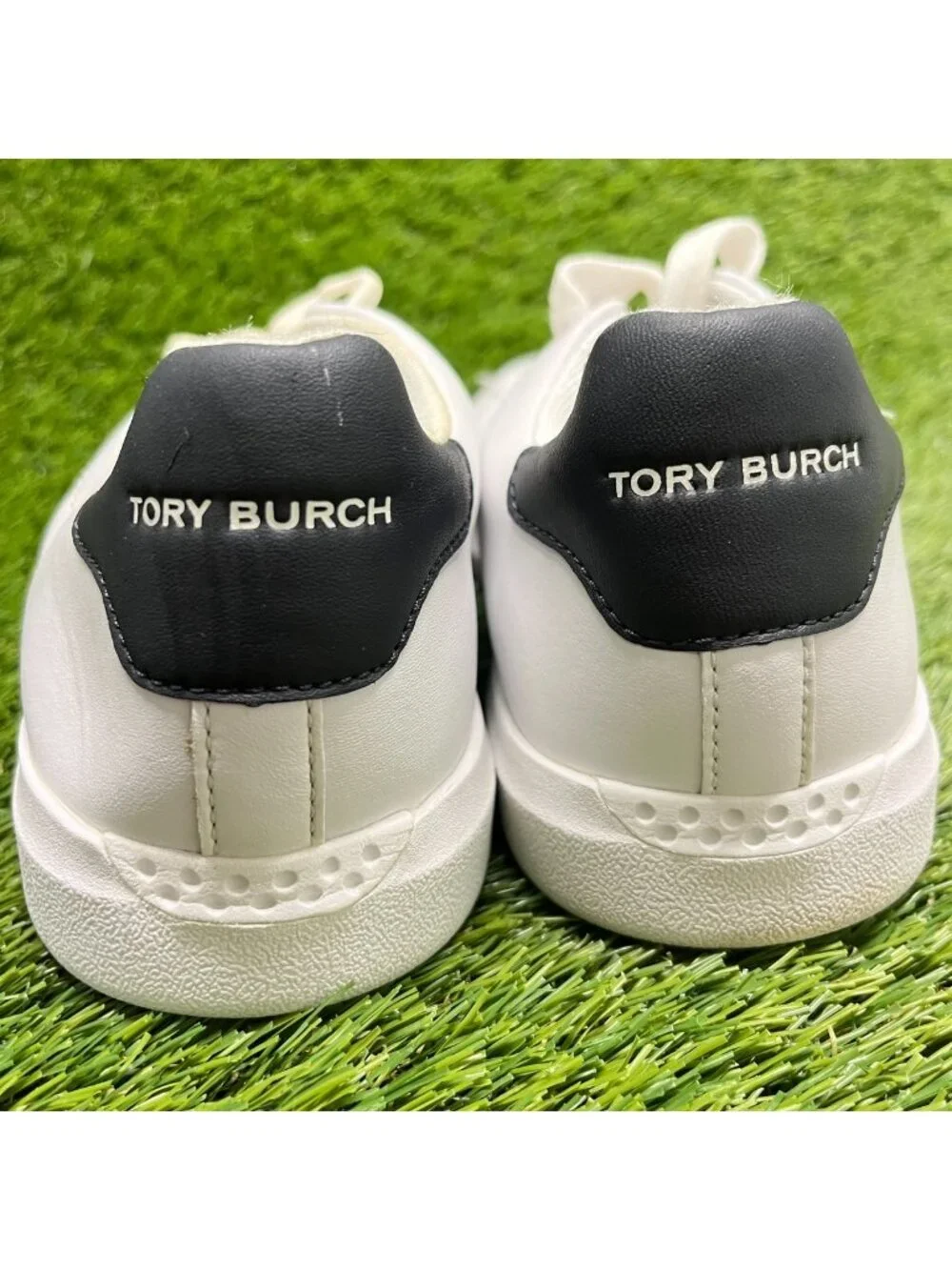 Tory Burch Double T Howell Court Womens Size 8.5 White Athletic Shoes Sneakers